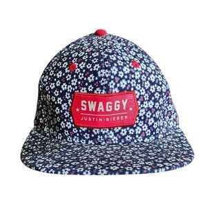 Justin Bieber SWAGGY Cap Flat Billed Snapback Blue Floral Official Merchandise